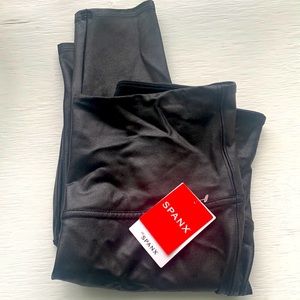 SPANX faux leather black leggings brand new